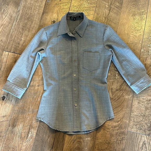 Theory charcoal button down size small - Picture 1 of 3